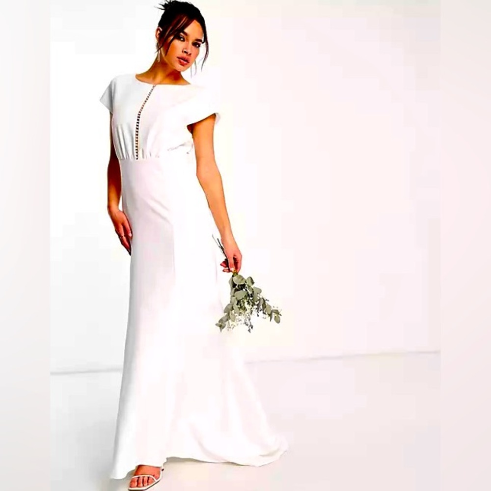 ASOS YAS Wedding Dress, size S, Pearl Detail
